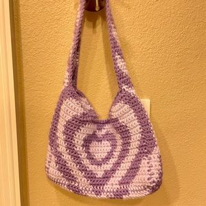 Crochet heart bag